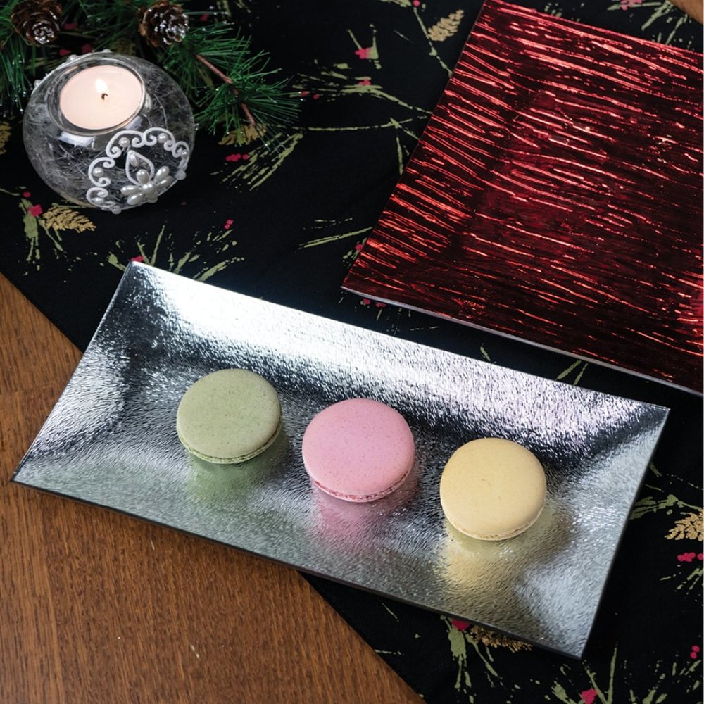 Aluminum/Glass Brushed Fur Tray